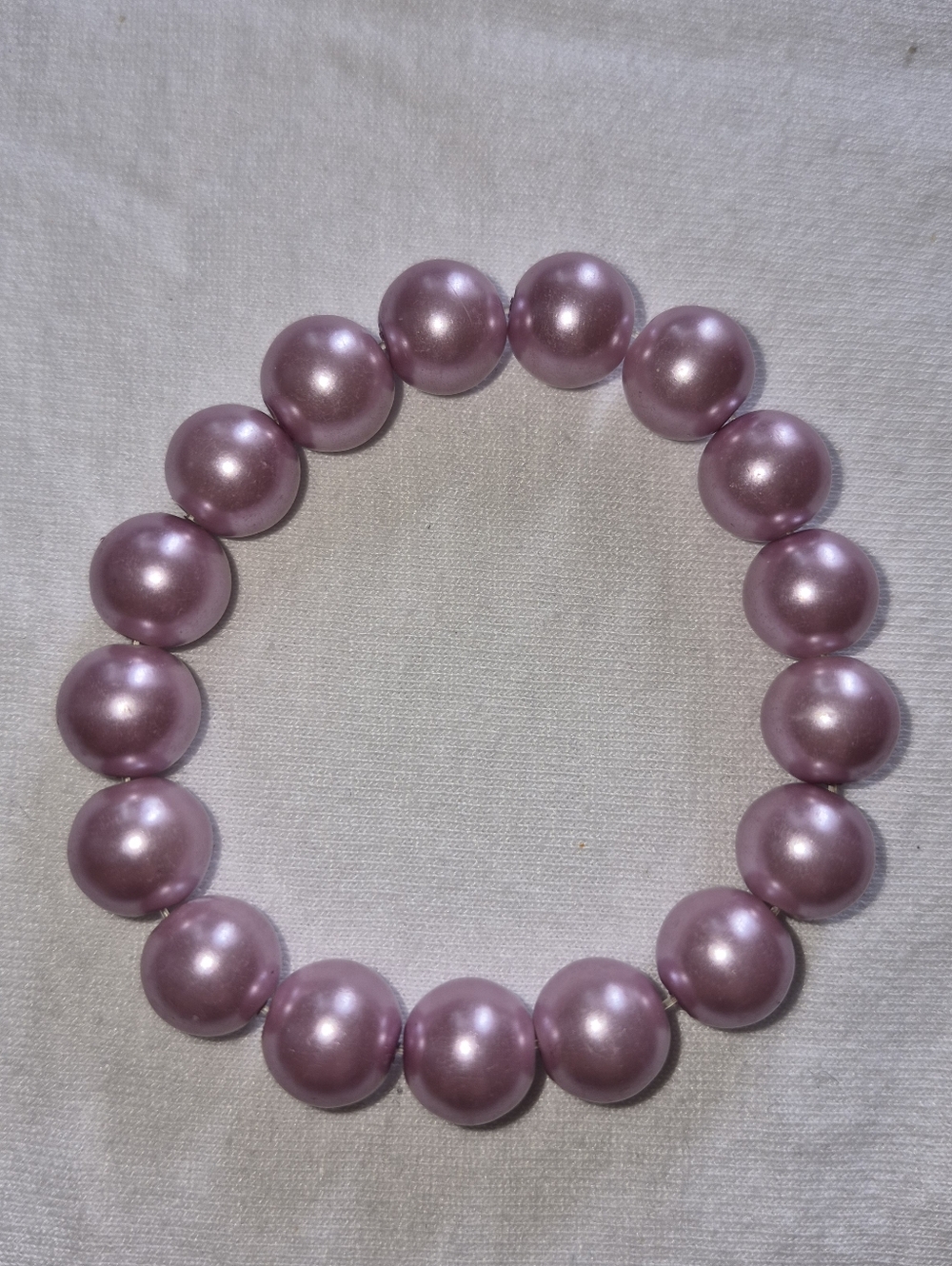 Light Lavender Pink Faux Pearl Stretch Bracelet 7” Soft Pastel Beaded